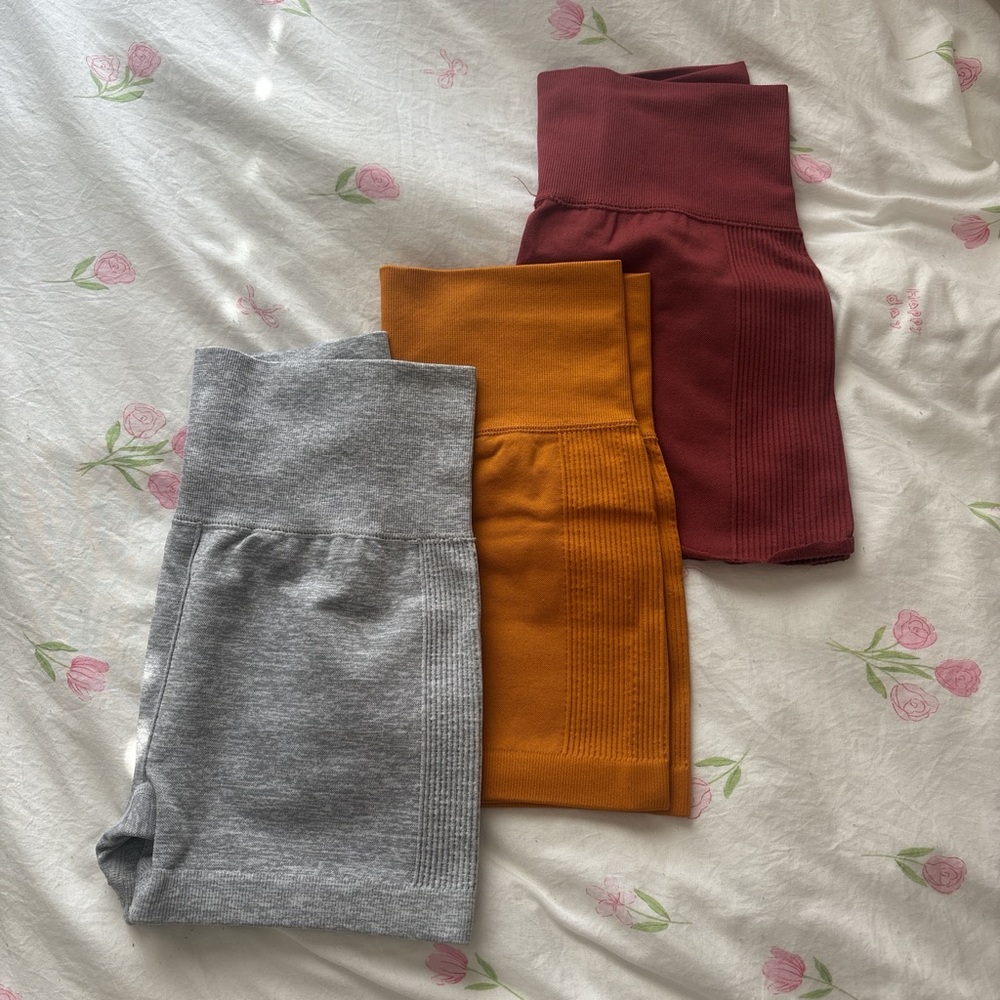 F21 Workout Gray Orange Shorts NO RED